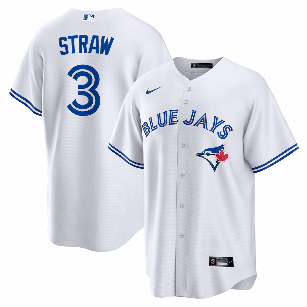 Myles Straw #3 Toronto Blue Jays Alternate Replica Player Name Jersey Stitched White
