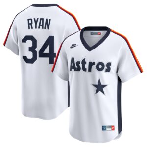 Houston Astros Nolan Ryan #34 White Throwback Cooperstown Collection Limited Jersey