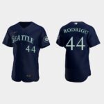 Men's Seattle Mariners #44 Julio Rodriguez 2022 Draft Jersey Navy Alternate
