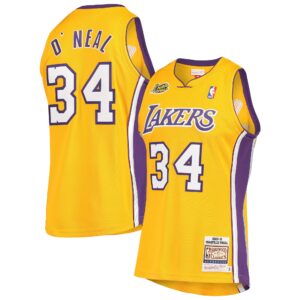 Shaquille O'Neal Los Angeles Lakers Mitchell & Ness 2000 Finals Hardwood Classics Authentic Jersey - Gold