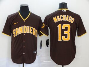Men's San Diego Padres #13 Manny Machado Brown Stitched Cool Base  Jersey