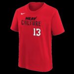 Bam Adebayo HEAT Culture: Blood Red Name & Number Kids Tee