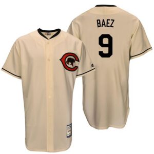 Mitchell And Ness Chicago Cubs #9 Javier Baez Cream Throwback Stitched Jersey