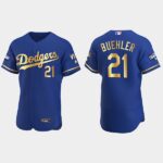 Walker Buehler Los Angeles Dodgers 2021 Gold Program World Series Champions Coolbase Jersey - Royal