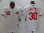 Men's  Cincinnati Reds #30 Ken Griffey White Stitched Jersey