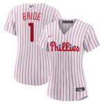 Women's Philadelphia Phillies  White #1 Bride Home Replica Jersey