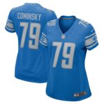 John Cominsky Detroit Lions  Women's Player Game Jersey - Blue