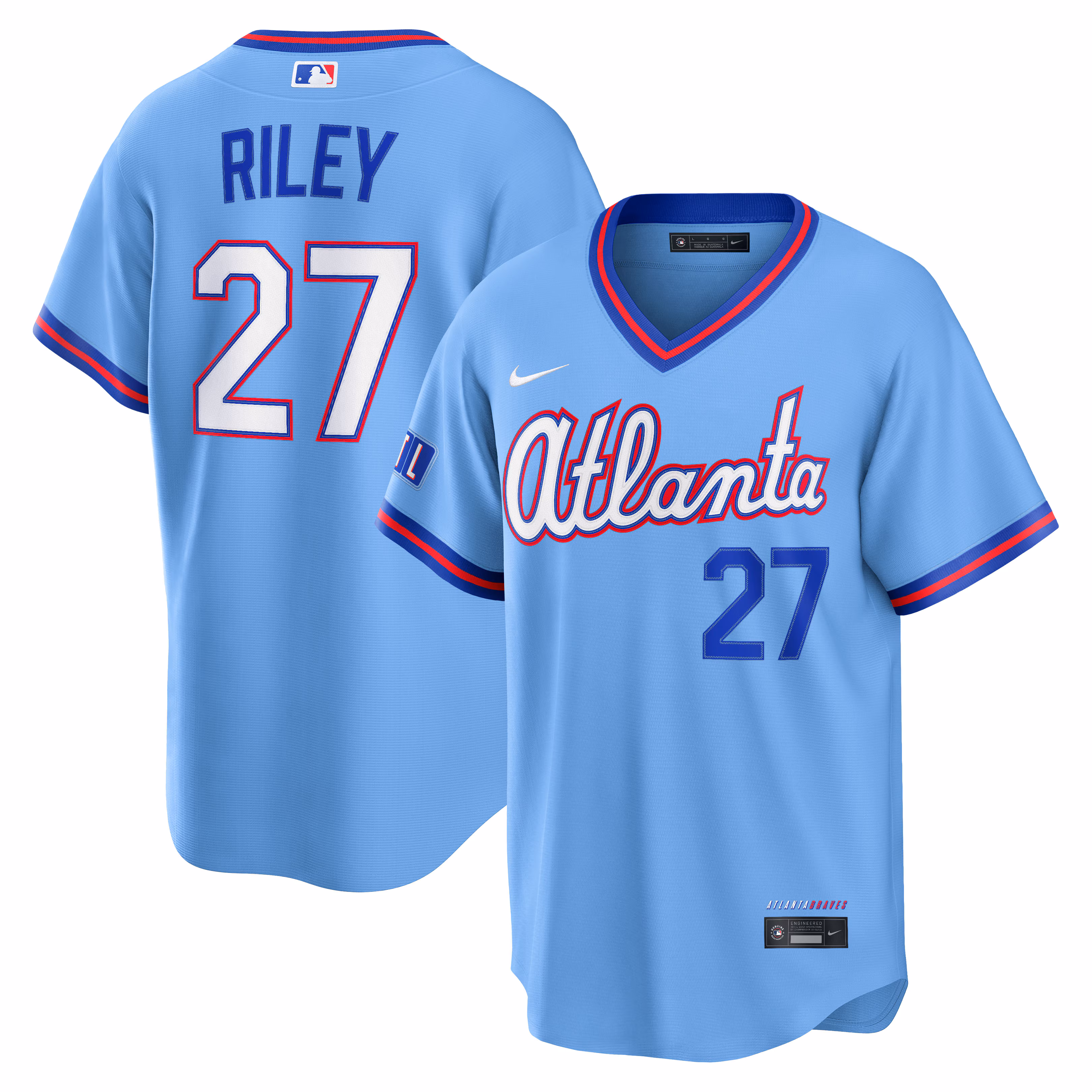 Atlanta Braves Austin Riley #27 Powder Blue 2026 City Connect Stadium Jersey
