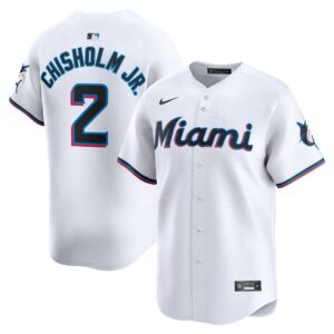 Men's Miami Marlins #22 Jazz Chisholm Jr.  White Home Limited Player Jersey