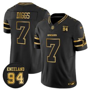 Dallas Cowboys 94 Marshawn Kneeland Memorial Patch Gold Vapor Limited Jersey - All Stitched