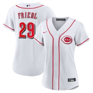Women's Cincinnati Reds TJ Friedl #29 White Home Replica Jersey