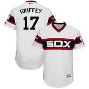 Men's Chicago White Sox #17 Ken Griffey Jr. White Alternate Collection Flex Base Jersey