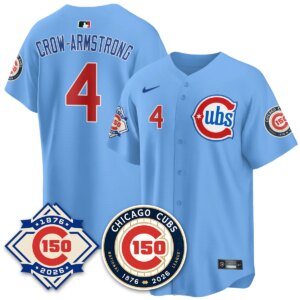 Pete Crow-Armstrong #4 Chicago Cubs 150th Anniversary Vapor Limited Jersey - All Stitched