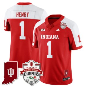 Roman Hemby #1 Ndiana Hoosiers Indiana H Vapor Limited Football Jersey - Rose Bowl Champions - All Stitched