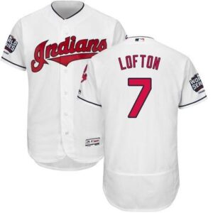 Cleveland Indians #7 Kenny Lofton White Flexbase Collection 2016 World Series Bound Stitched Jersey