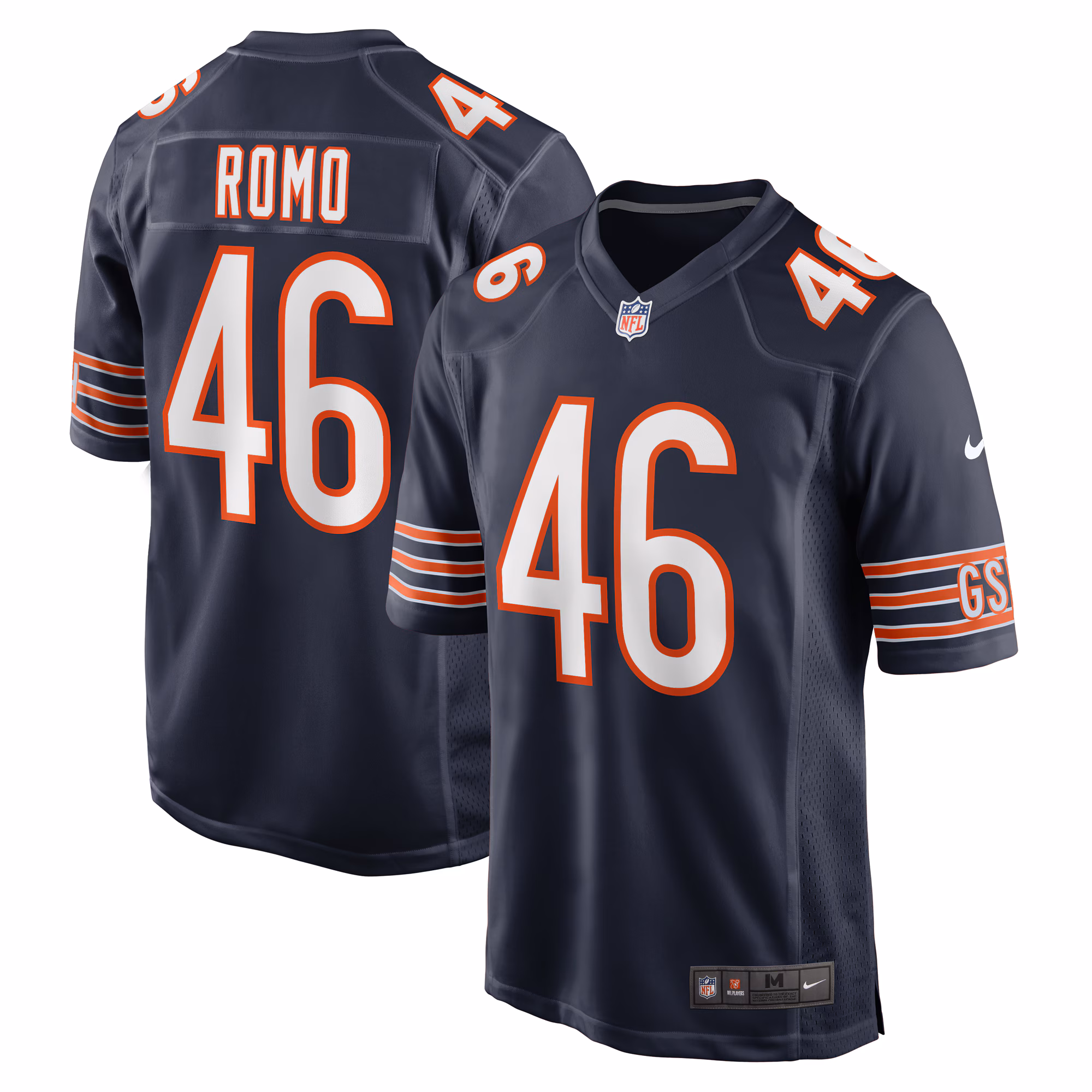 John Parker Romo Chicago Bears Team Game Jersey -  Navy