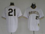 Mitchell And Ness Pittsburgh Pirates #21 Roberto Clemente Stitched White Throwback Jersey