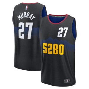 Unisex Denver Nuggets Jamal Murray  Black 2023/24 Fast Break Jersey - City Edition