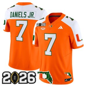 CJ Daniels #7 Miami Hurricanes MIA 2026 CFP Final & Florida Patch Vapor Limited Jersey - All Stitched