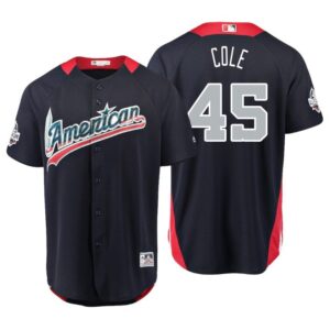 Men's 2018 All Star #45 Gerrit Cole Navy Home Run Derby American League Cool Base Jersey