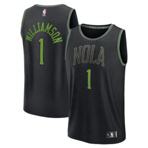 Unisex New Orleans Pelicans Zion Williamson  Black 2023/24 Fast Break Jersey - City Edition