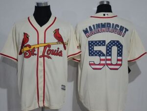 St. Louis Cardinals #50 Adam Wainwright Cream USA Flag Fashion Stitched Jersey
