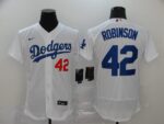 Men's Los Angeles Dodgers #42 Jackie Robinson White Stitched Flex Base  Jersey