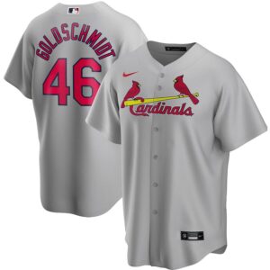 Men's  St. Louis Cardinals #46 Paul Goldschmidt Gray Road 2020 Jersey