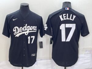 Men's  Los Angeles Dodgers #17 Joe Kelly Black Stitched Cool Base Jersey