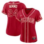 Women's Texas Rangers Brandon Nimmo #24 Red 2026 City Connect Stadium Jersey