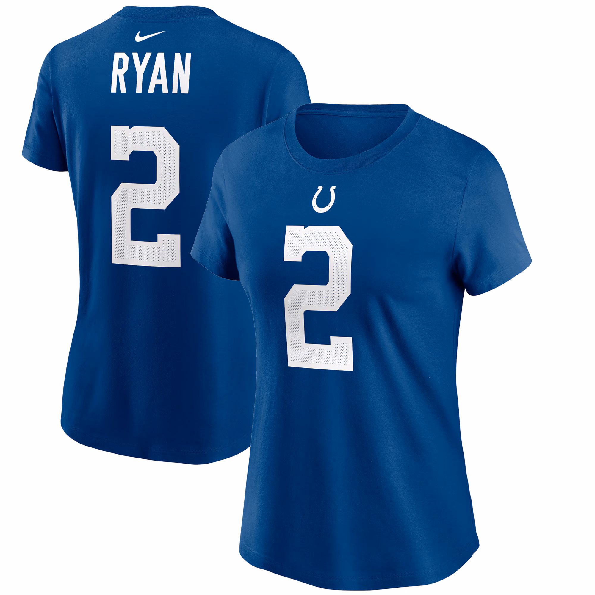 Women's Matt Ryan Royal Indianapolis Colts Player Name & Number T-Shirt
