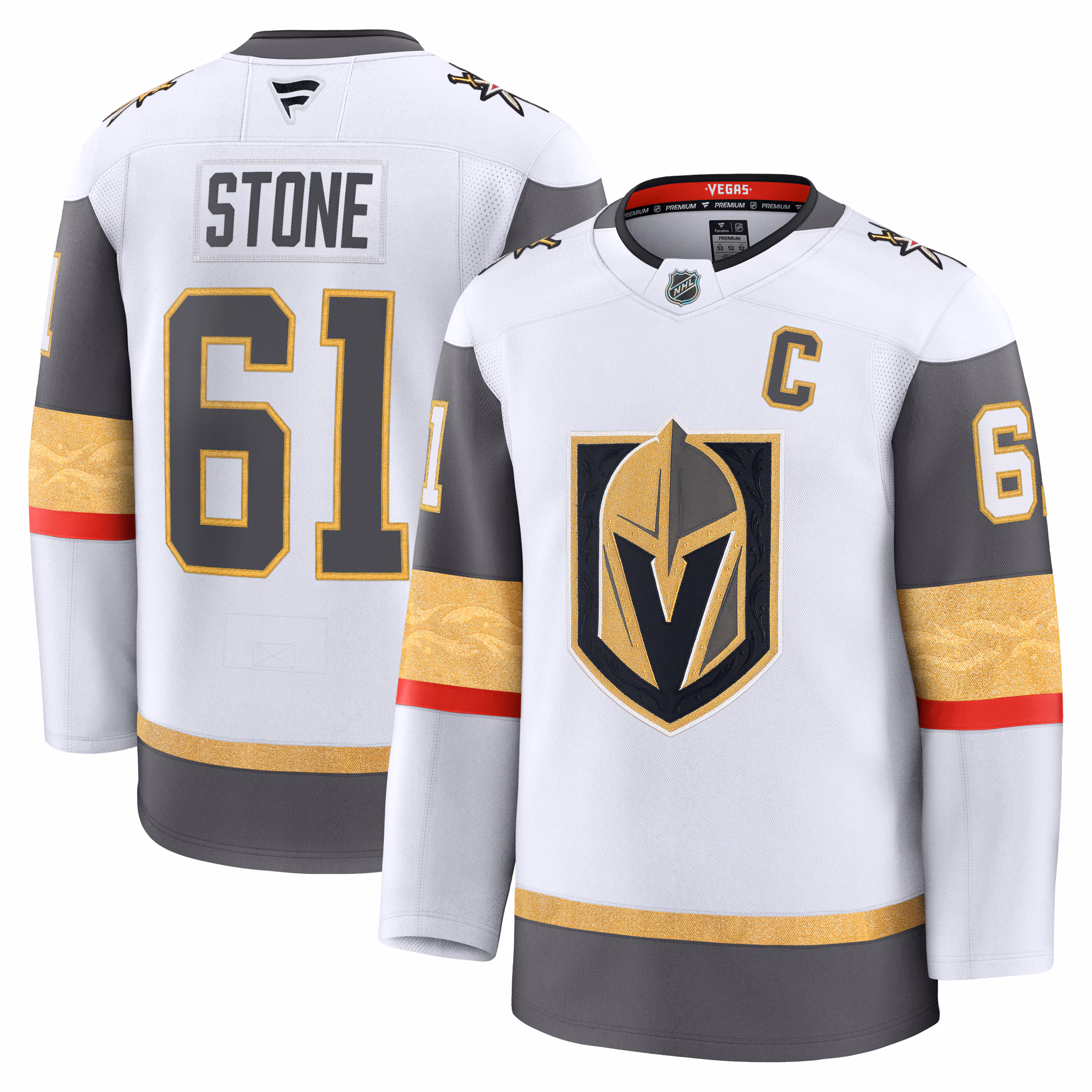 Vegas Golden Knights Mark Stone #61 Fanatics White Away Premium Jersey