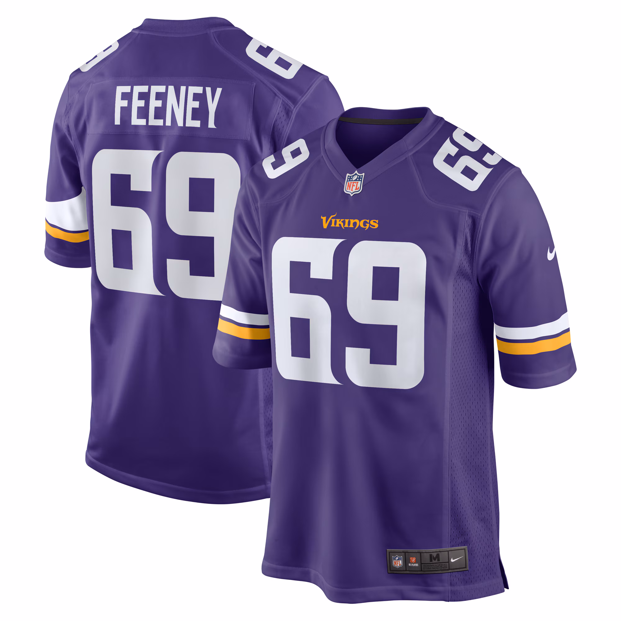 Dan Feeney Minnesota Vikings Team Game Jersey -  Purple