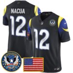Puka Nacua #12 Los Angeles Rams 2025 United States 250th Anniversary Patch Vapor Limited Jersey - All Stitched