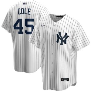 Men's  New York Yankees #45 White Home 2020 Jersey