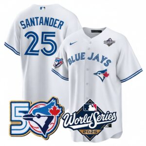 Anthony Santander #25 Toronto Blue Jays 50th World Series Limited Jersey Stitched White