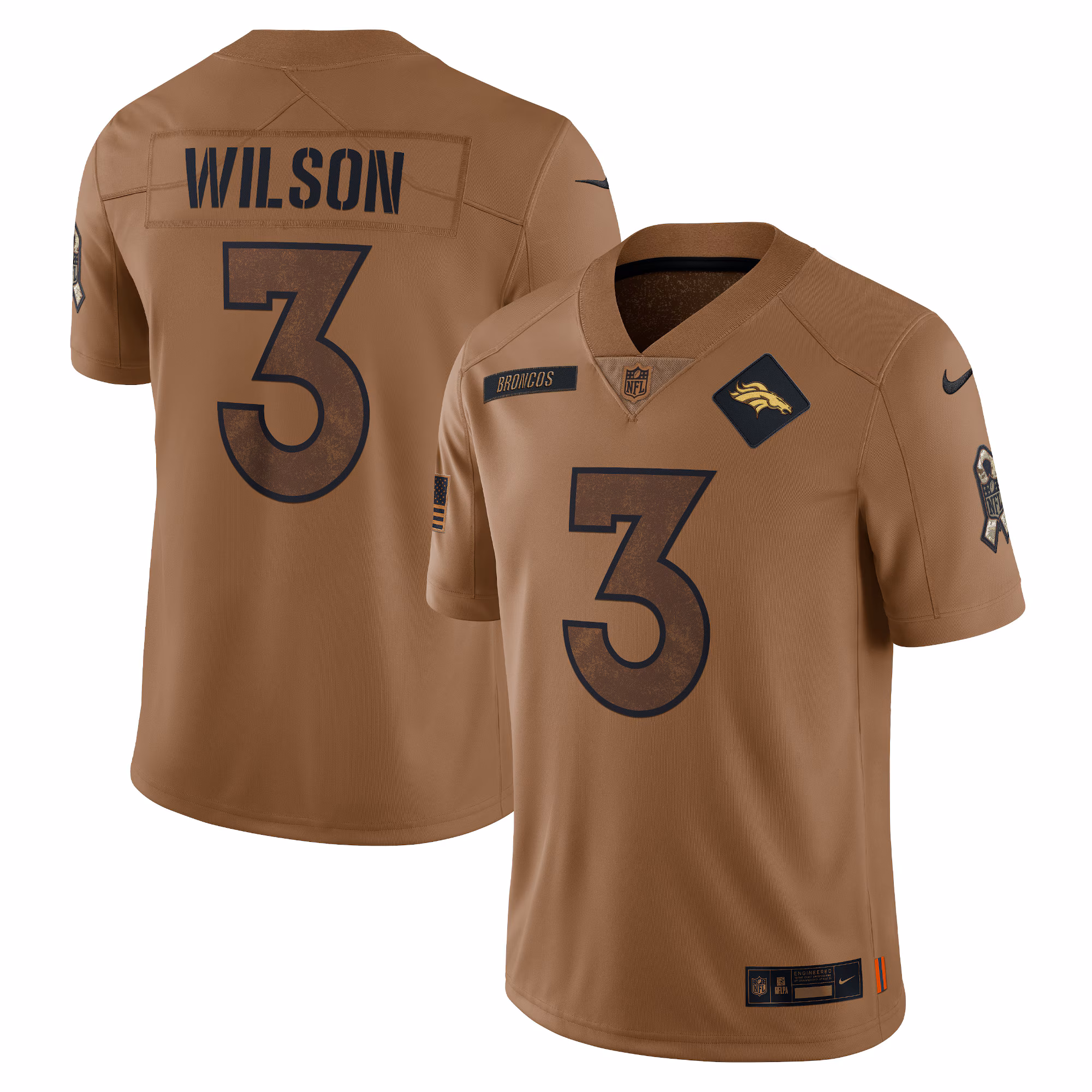 Russell Wilson Denver Broncos Women's 2023 Salute To Service Limited Jersey - Brown