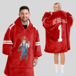 Adult 1 Nebraska Football Unisex Blanket Hoodie