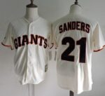 Mitchell And Ness San Francisco Giants #21 Deion Sanders Cream Throwback Stitched Jersey