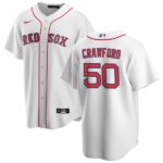 Men's Boston Red Sox #50 Kutter Crawford  White Home Stitched Cool Base Jersey
