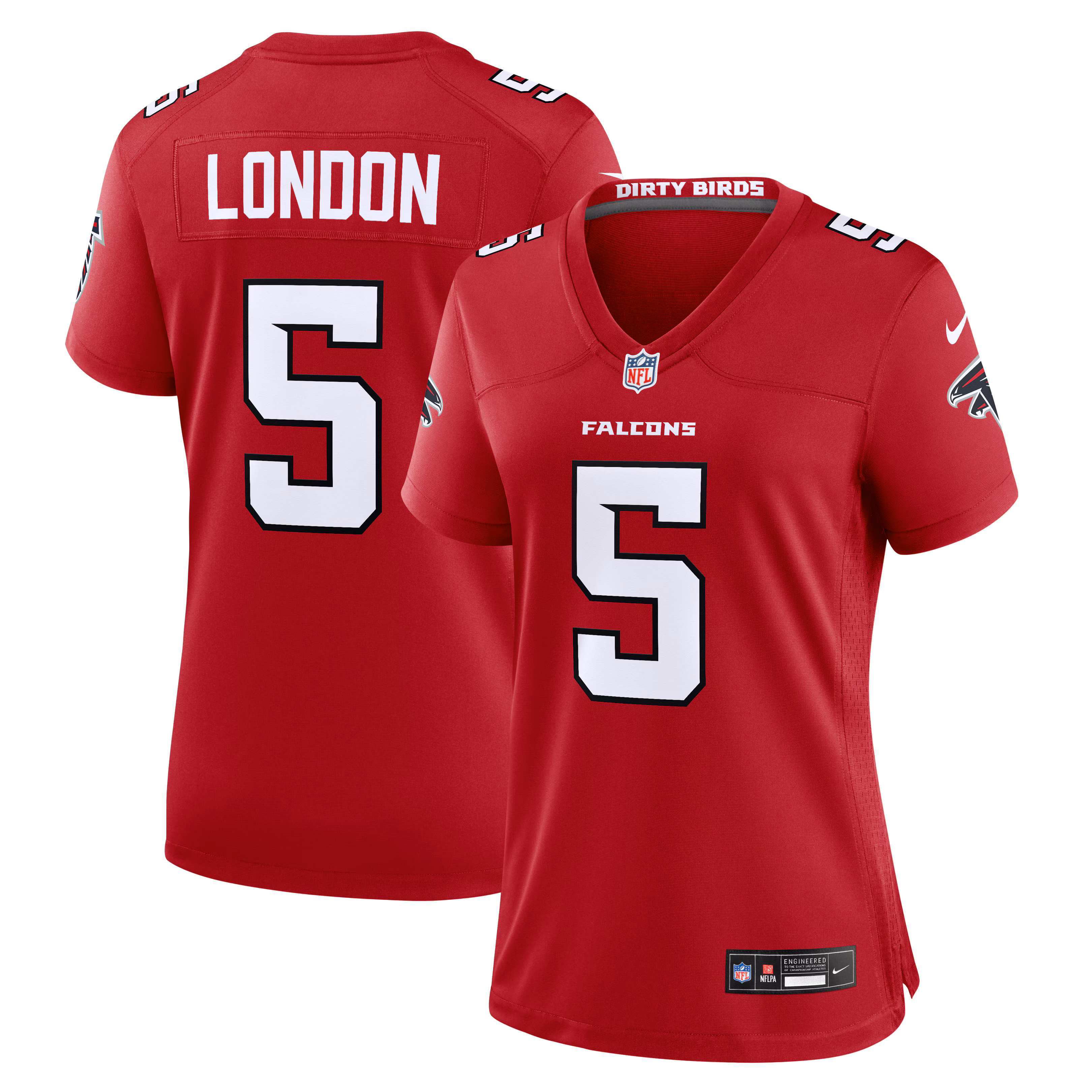 Women's Atlanta Falcons Drake London #5 Red Game Jersey