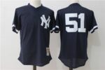 Mitchell and Ness New York Yankees #51 Bernie Williams Navy Blue Jersey