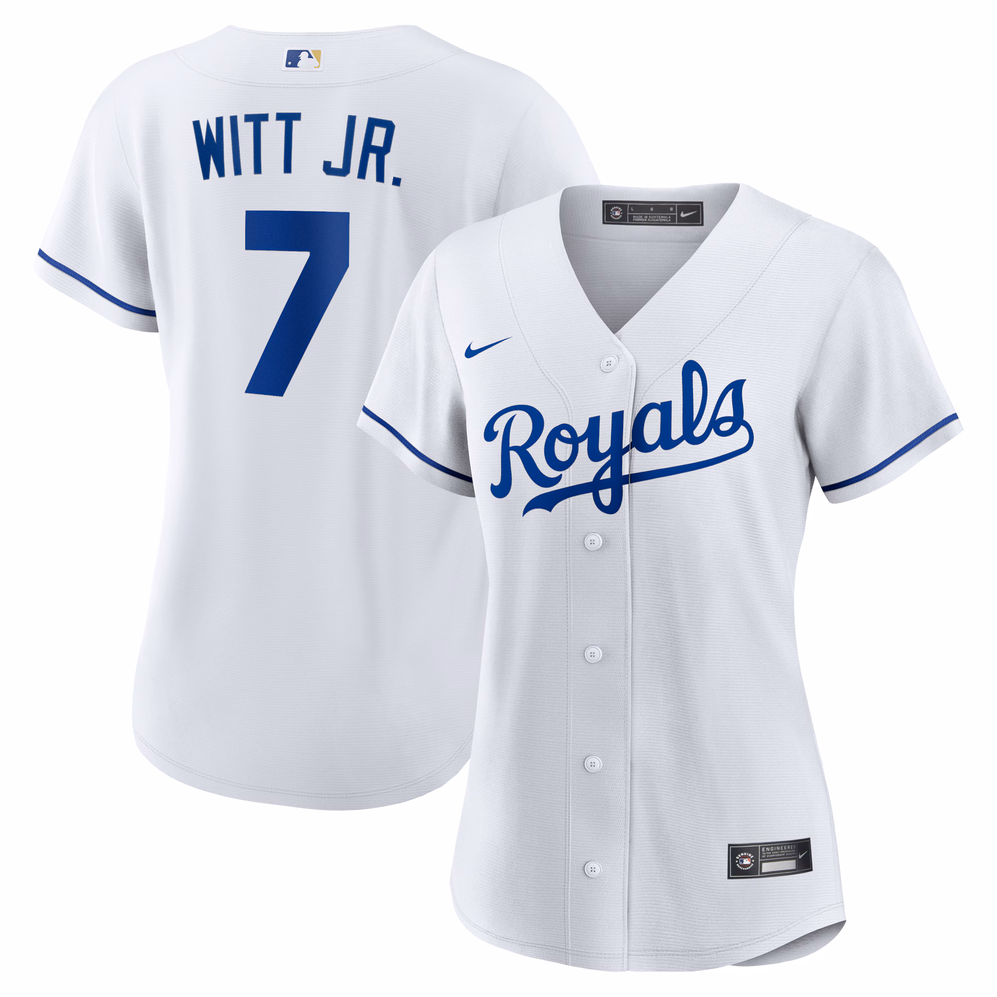 Women's Kansas City Royals Bobby Witt Jr. #7 White Home Replica Player Jersey