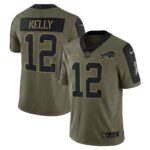 Jim Kelly Buffalo Bills  2021 Salute To Service Retired Player Limited Jersey - Olive