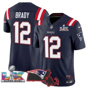 Tom Brady #12 New England Patriots Super Bowl LX Patch Vapor Limited Game Jersey - All Stitched