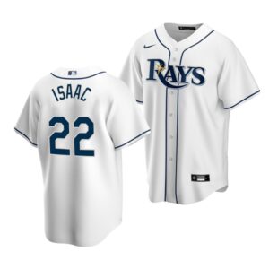 Men's Tampa Bay Rays #22 Xavier Isaac 2022 Draft Jersey White Home