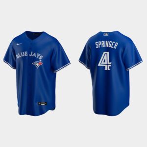 Men's Toronto Blue Jays #4 George Springer Royal Alternate Jersey