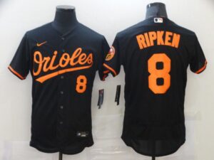 Men's Baltimore Orioles #8 Cal Ripken Jr. Black Stitched Flex Base  Jersey