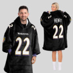 Adult 22 Baltimore Football Unisex Blanket Hoodie