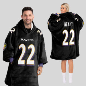 Adult 22 Baltimore Football Unisex Blanket Hoodie